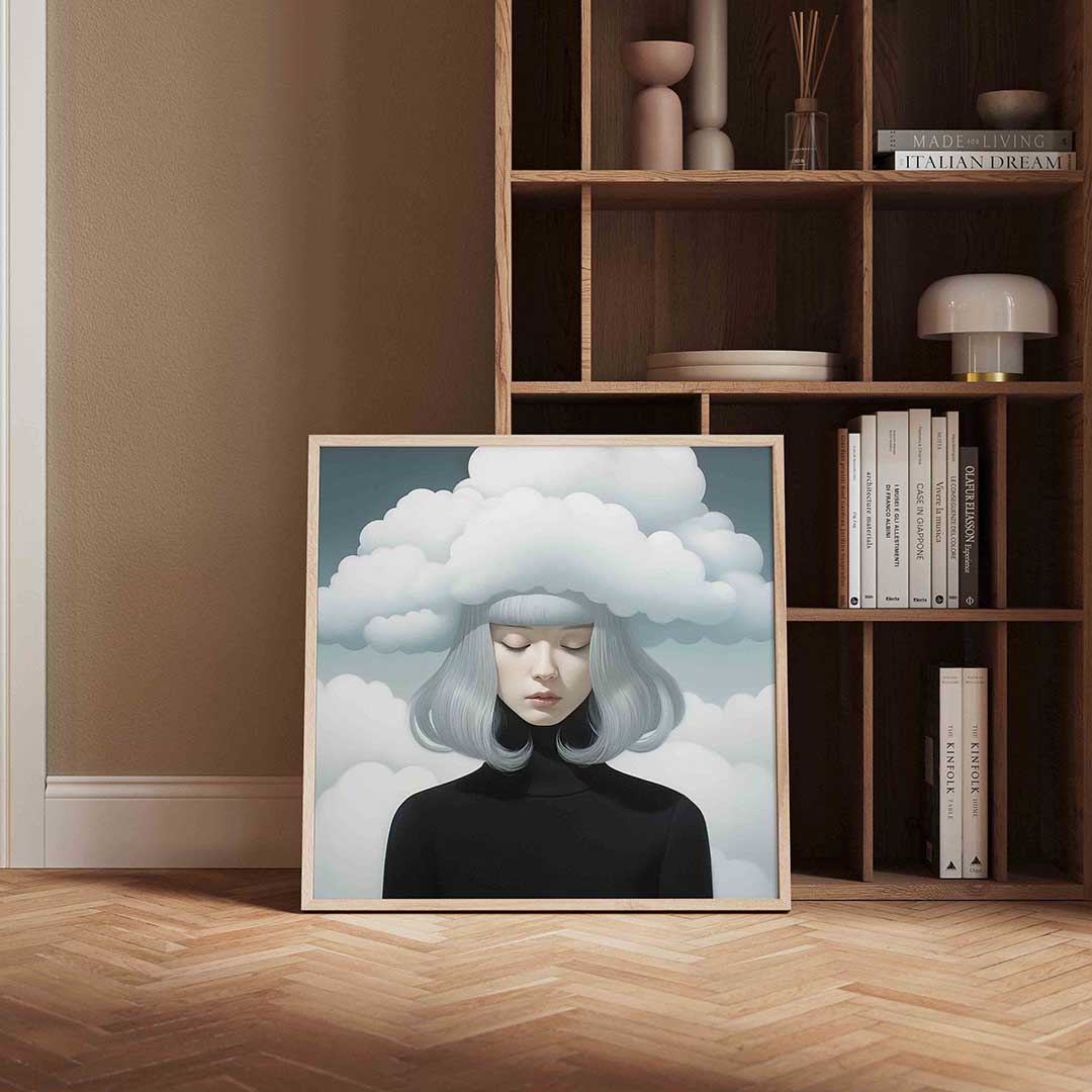Vrouw met wolken Poster