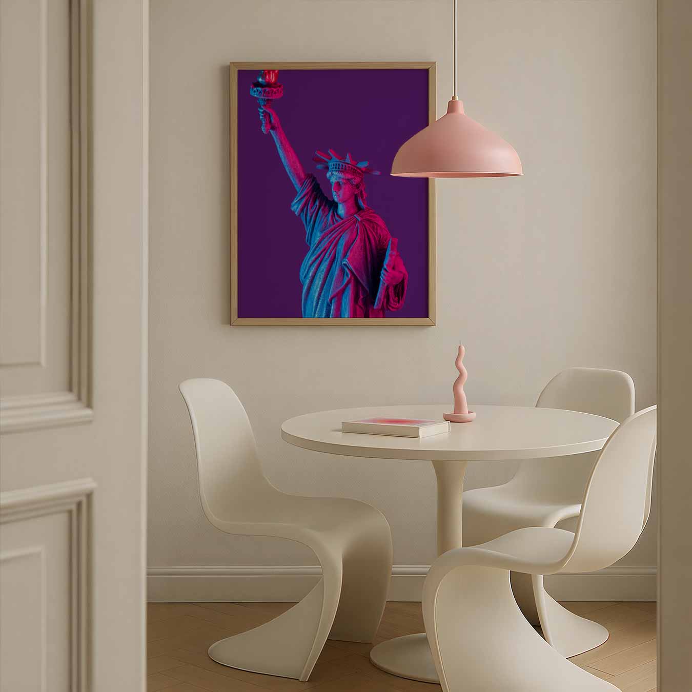 Vrijheidsbeeld in Neon Poster-WallArtistic