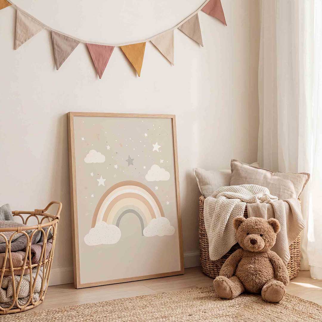 Regenboog en sterren Poster