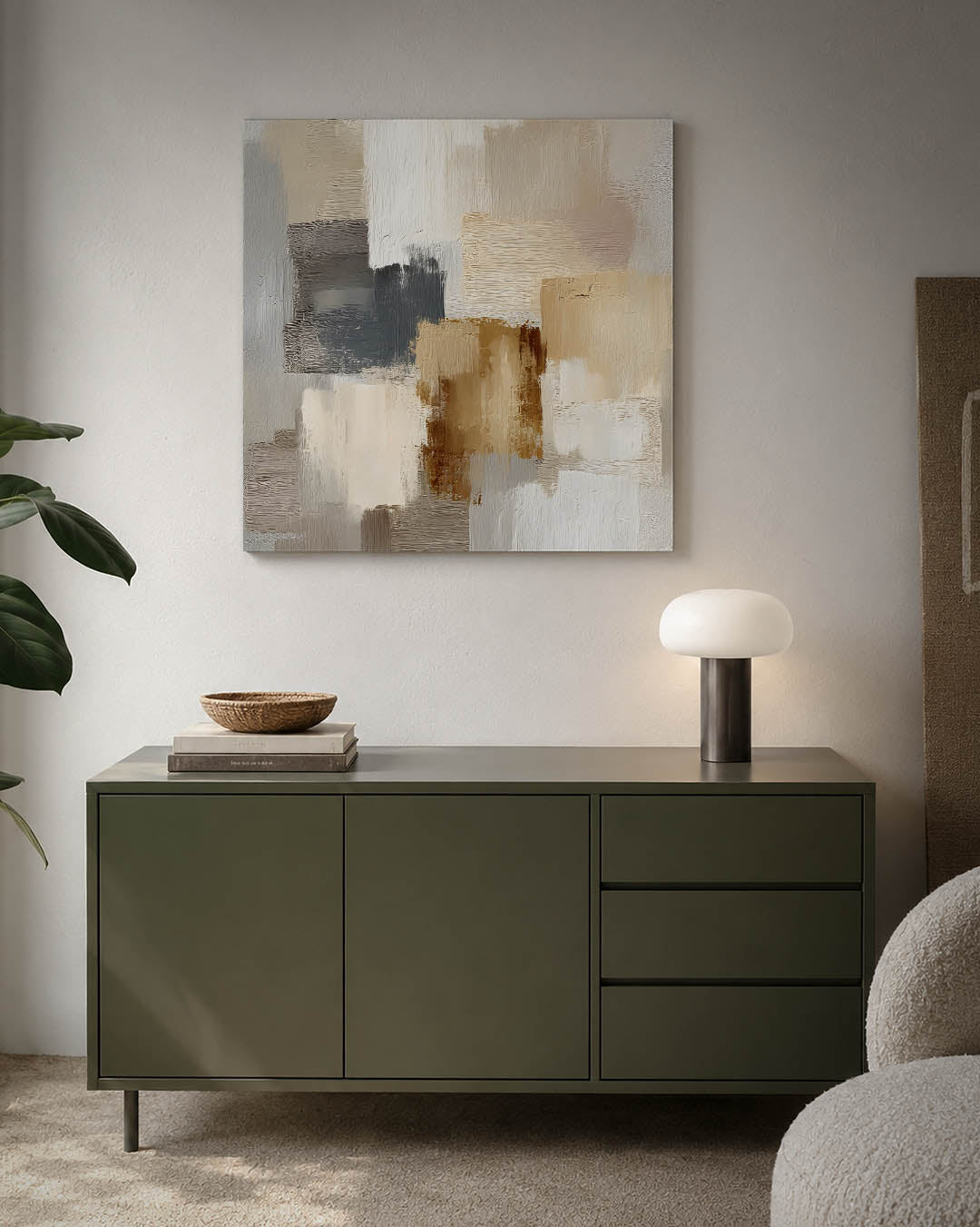 Neutrale kleurencompositie Kunstwerk