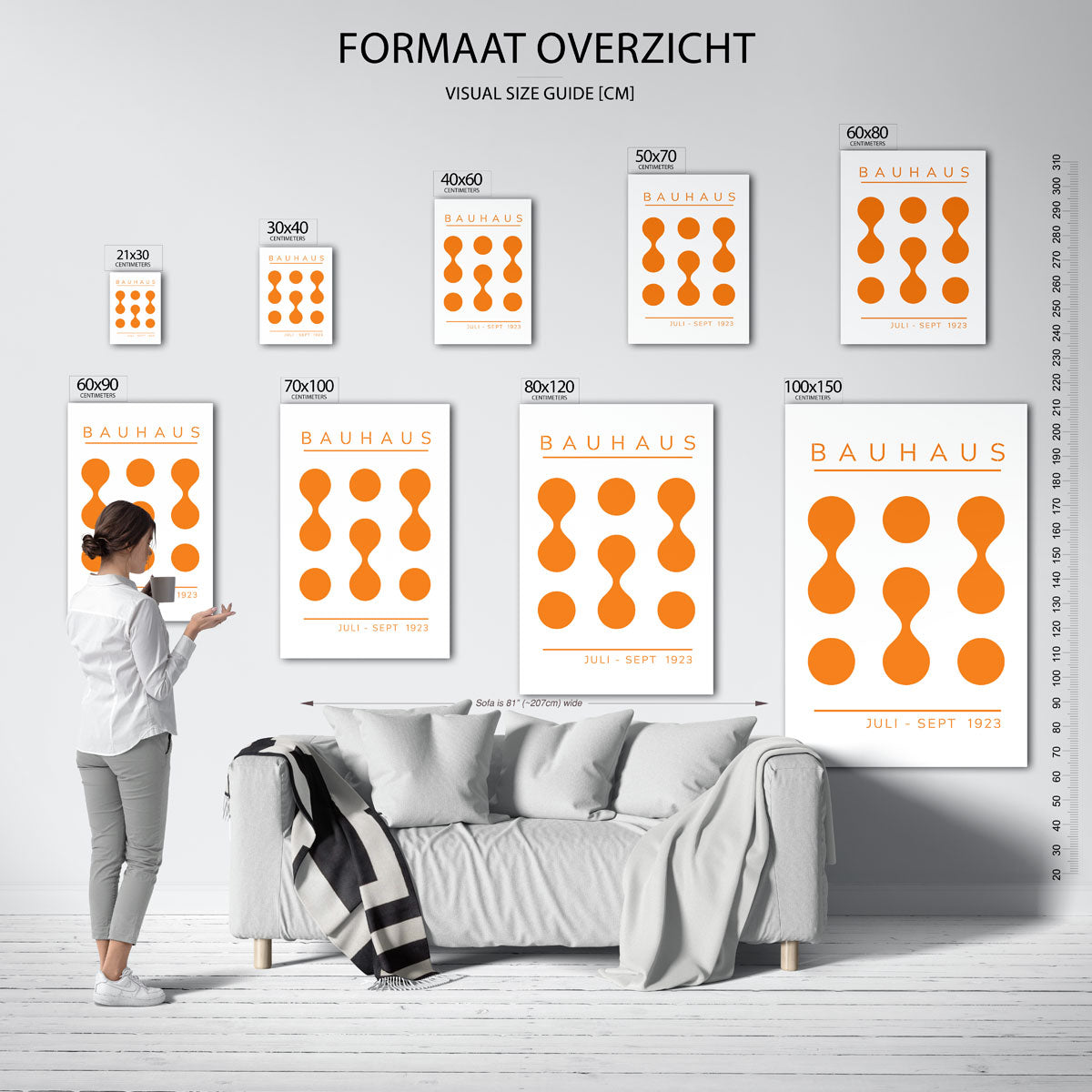 Oranje cirkelpatroon Poster