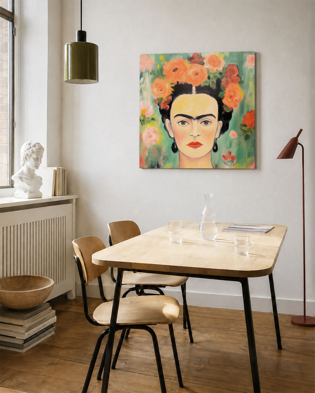 Bloemrijke portret Kunstwerk