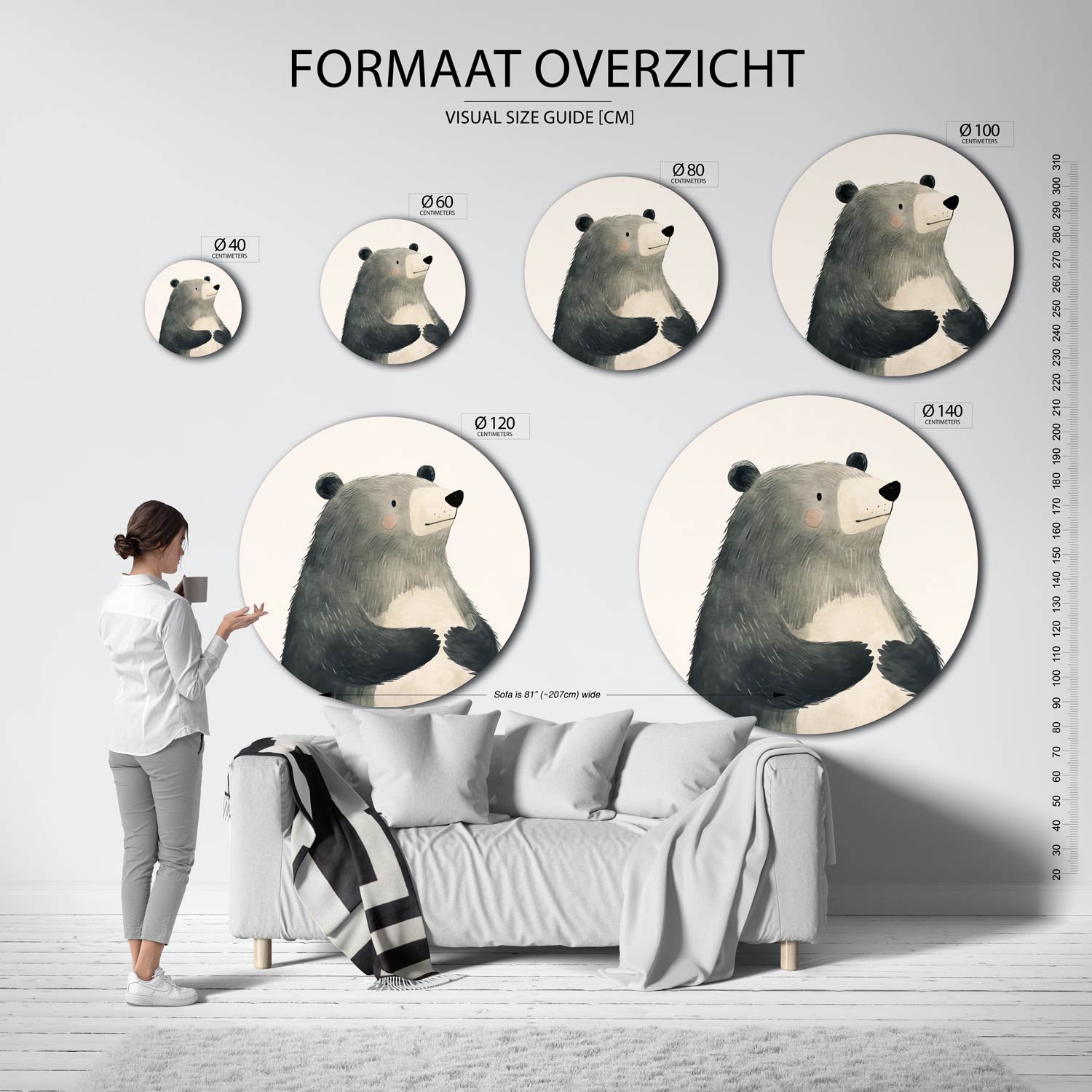 Beer illustratie Muurcirkel