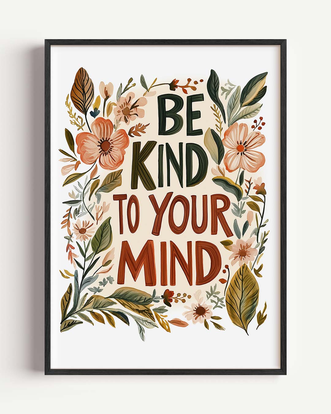 Bloemenposter met Inspirerende Tekst Poster-WallArtistic