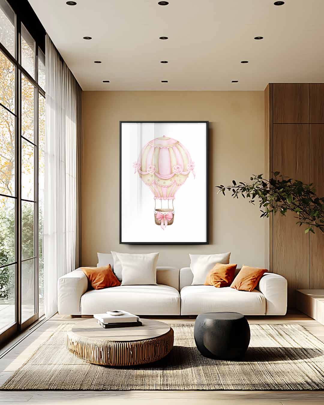 Droomluchtballon in Pastel Kunstwerk-canvas-dibond-plexiglas-wanddecoratie-WallArtistic