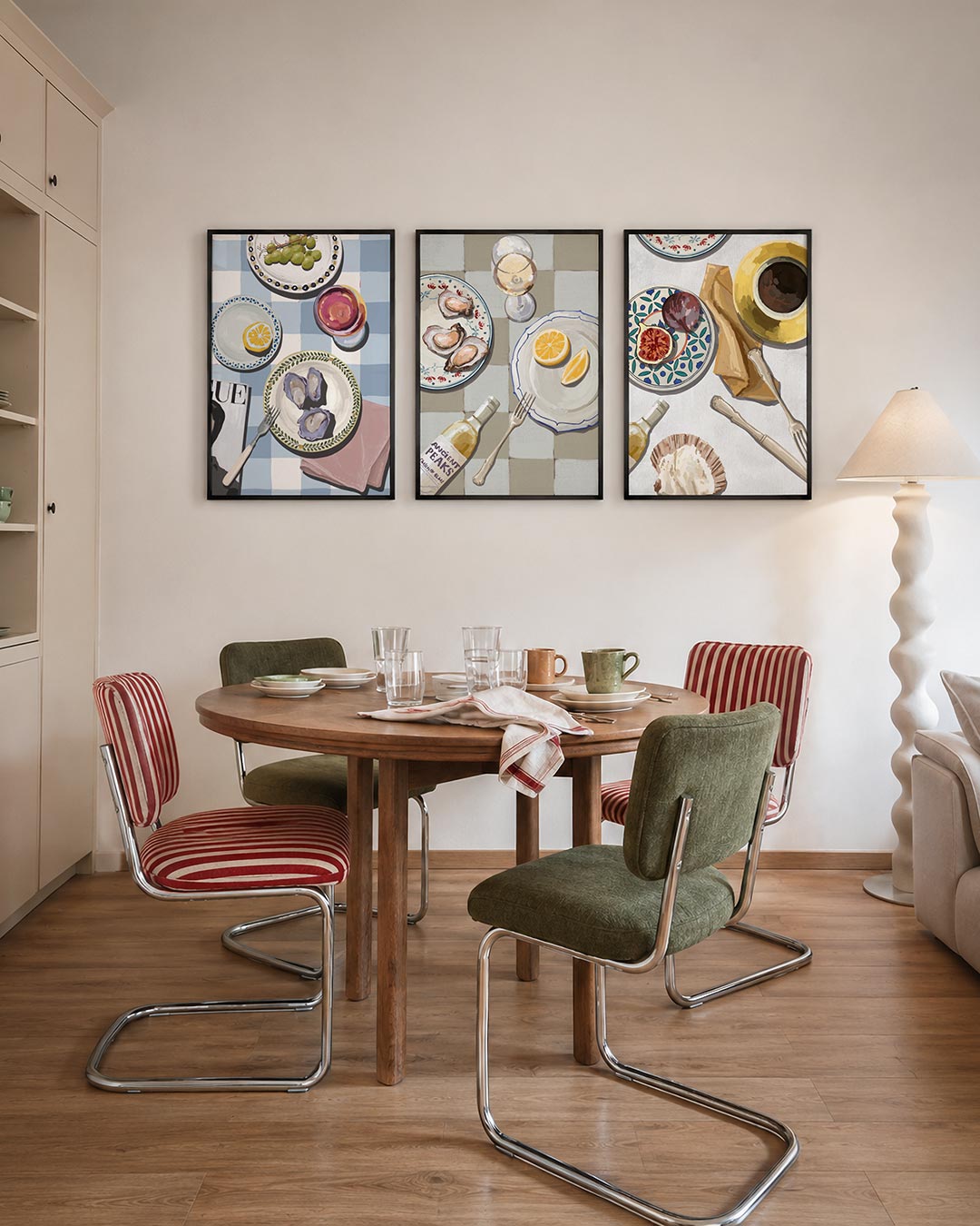 Tafelkleed en gerechten Posterset