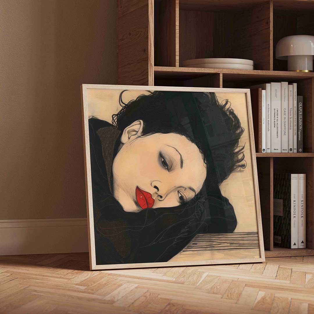 Vrouw met rode lippen Poster