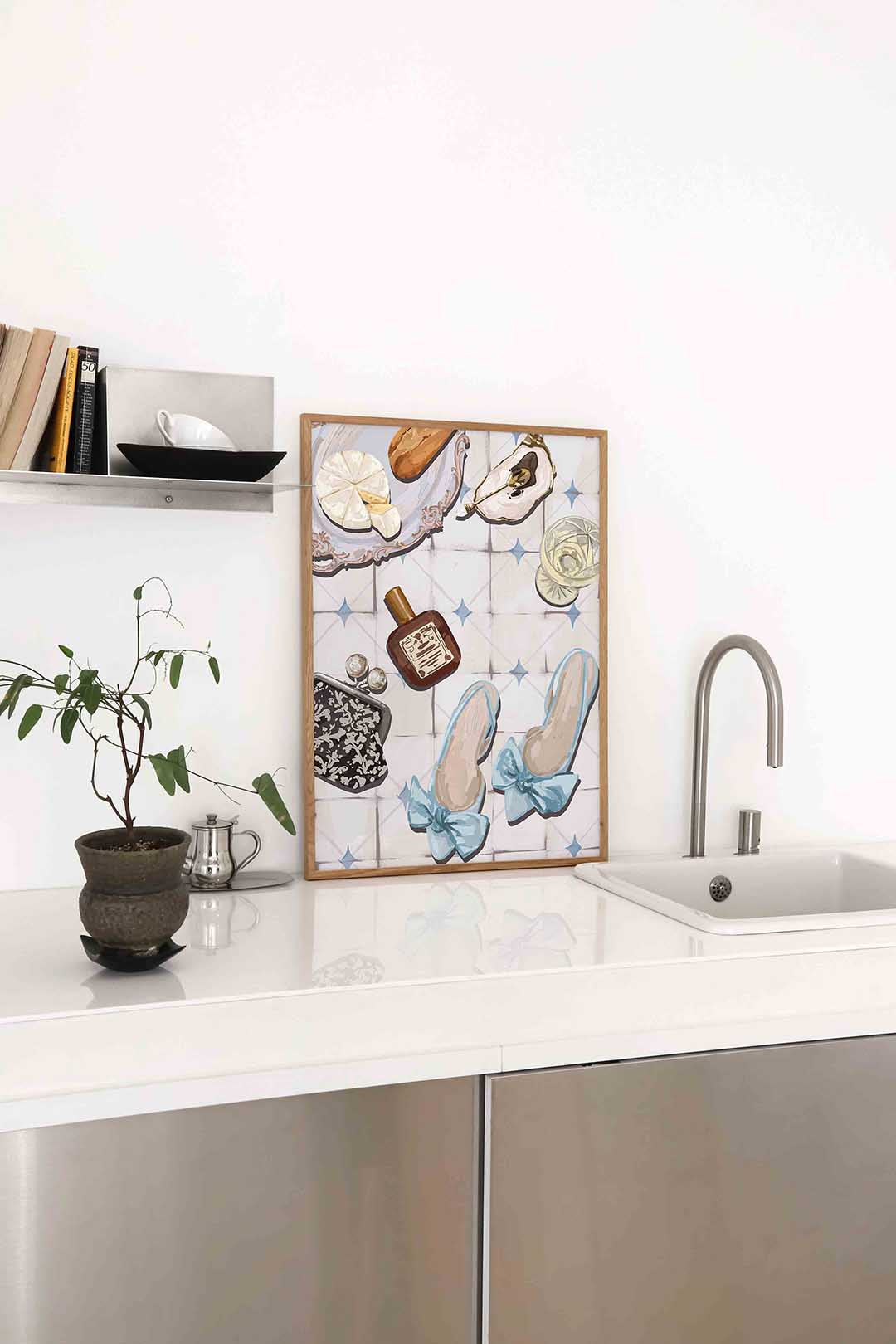 Stilleven met schoenen en accessoires Poster