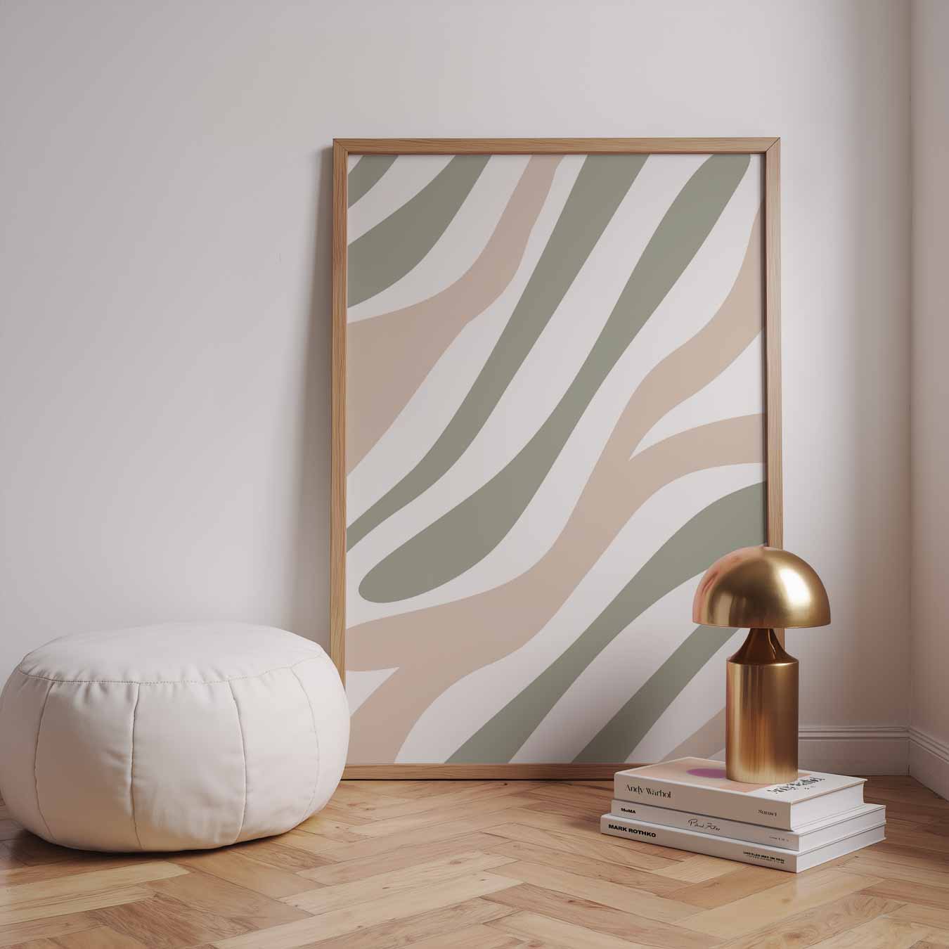 Zebrapatroon Poster in Neutrale Kleuren Poster-WallArtistic