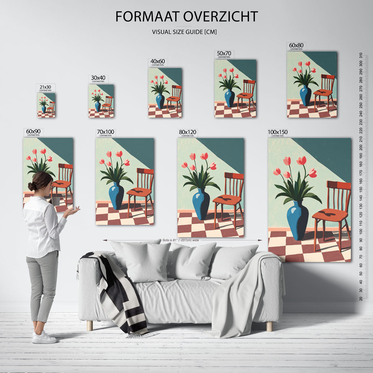 Bloemen en stoel Poster
