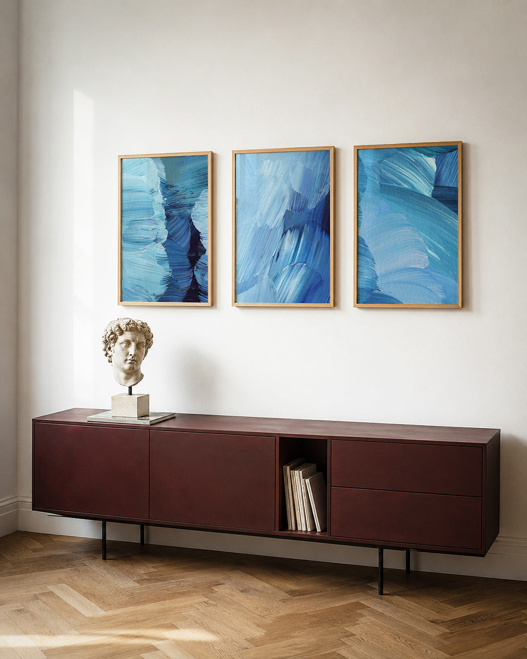 Blauwe kleurbeweging Posterset