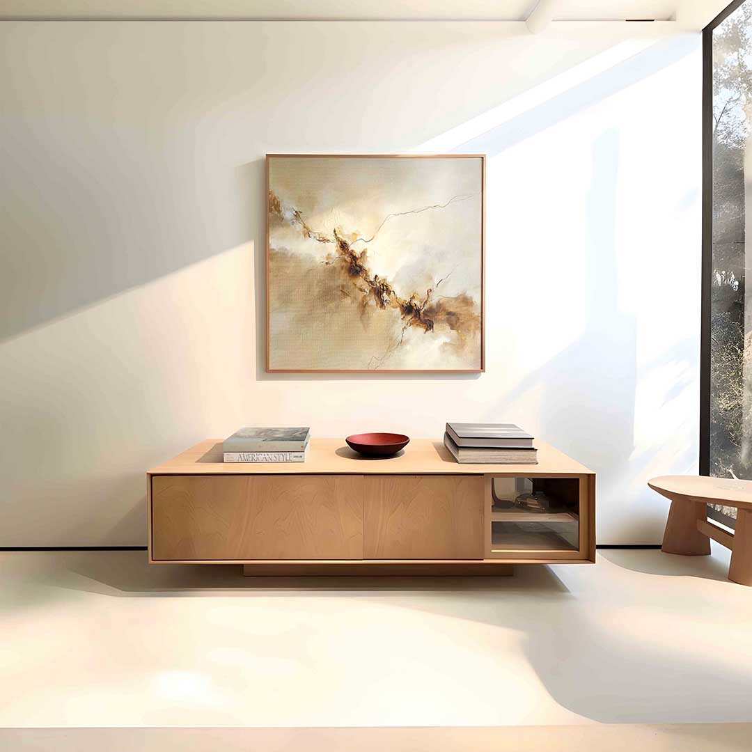 Abstracte beige en bruine Poster