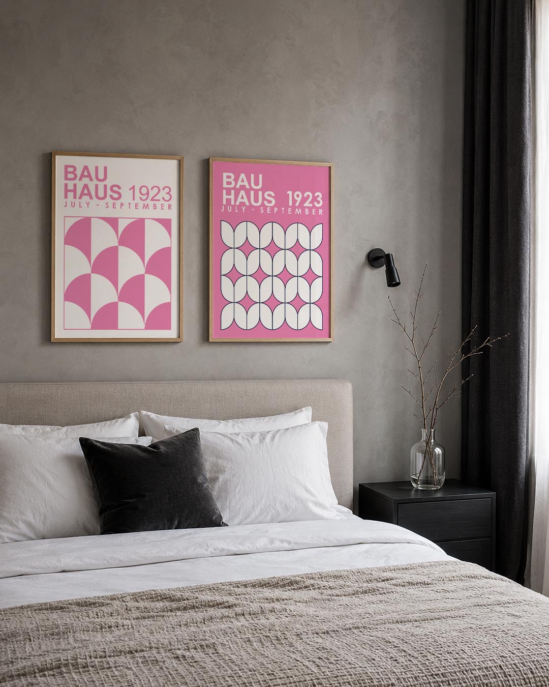 Roze boogpatronen Posterset
