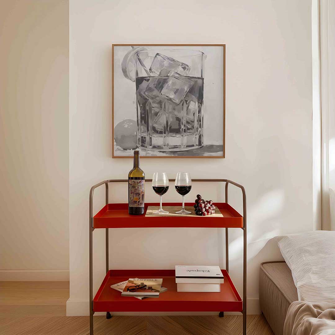 Glas met ijsblokjes Poster