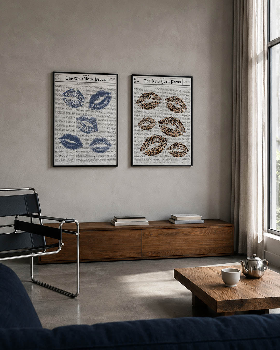 Kusafdrukken en tekst Posterset