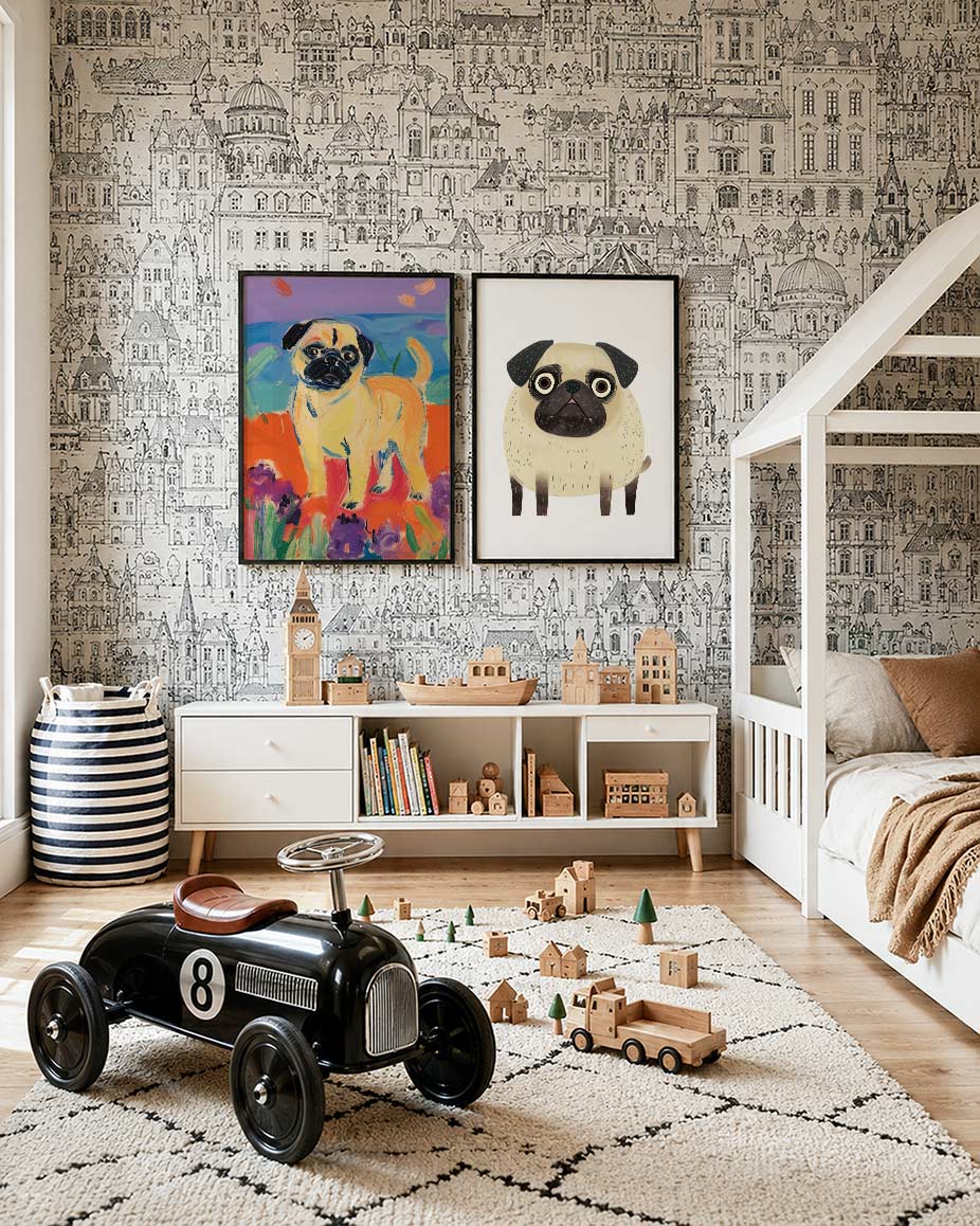 Kleurrijke hond Posterset