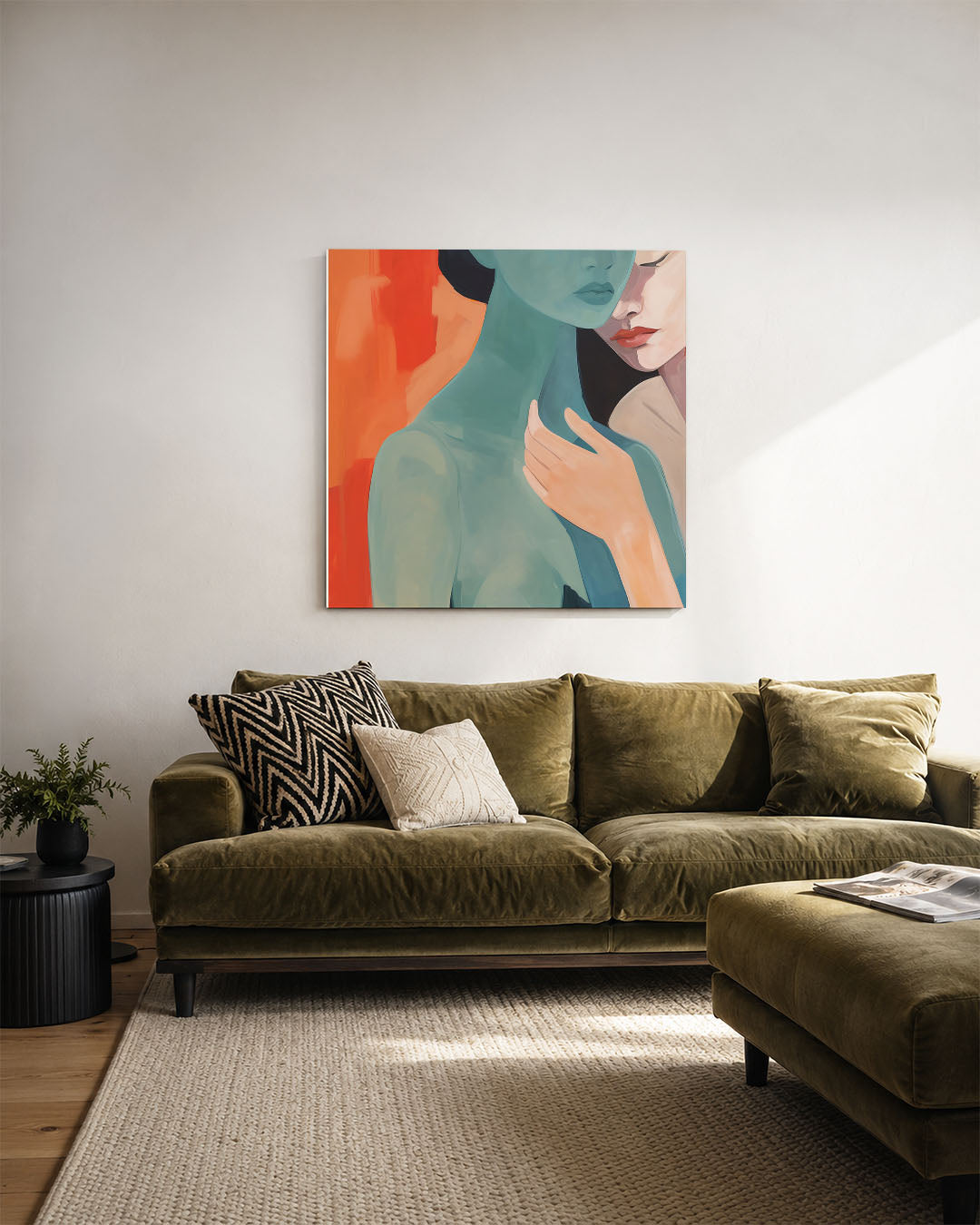 Intieme kleurencompositie Kunstwerk