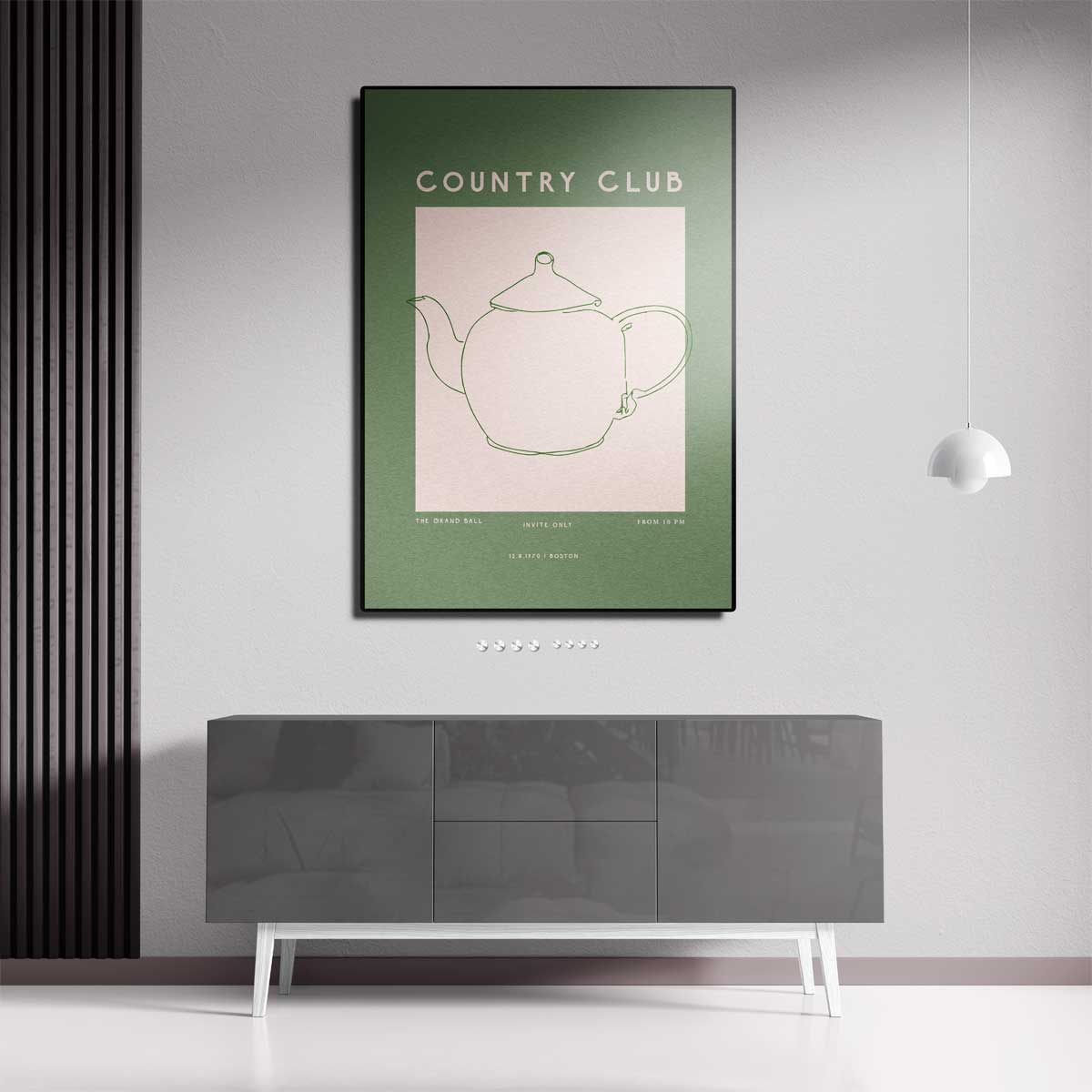 Minimalistische Theepot Poster