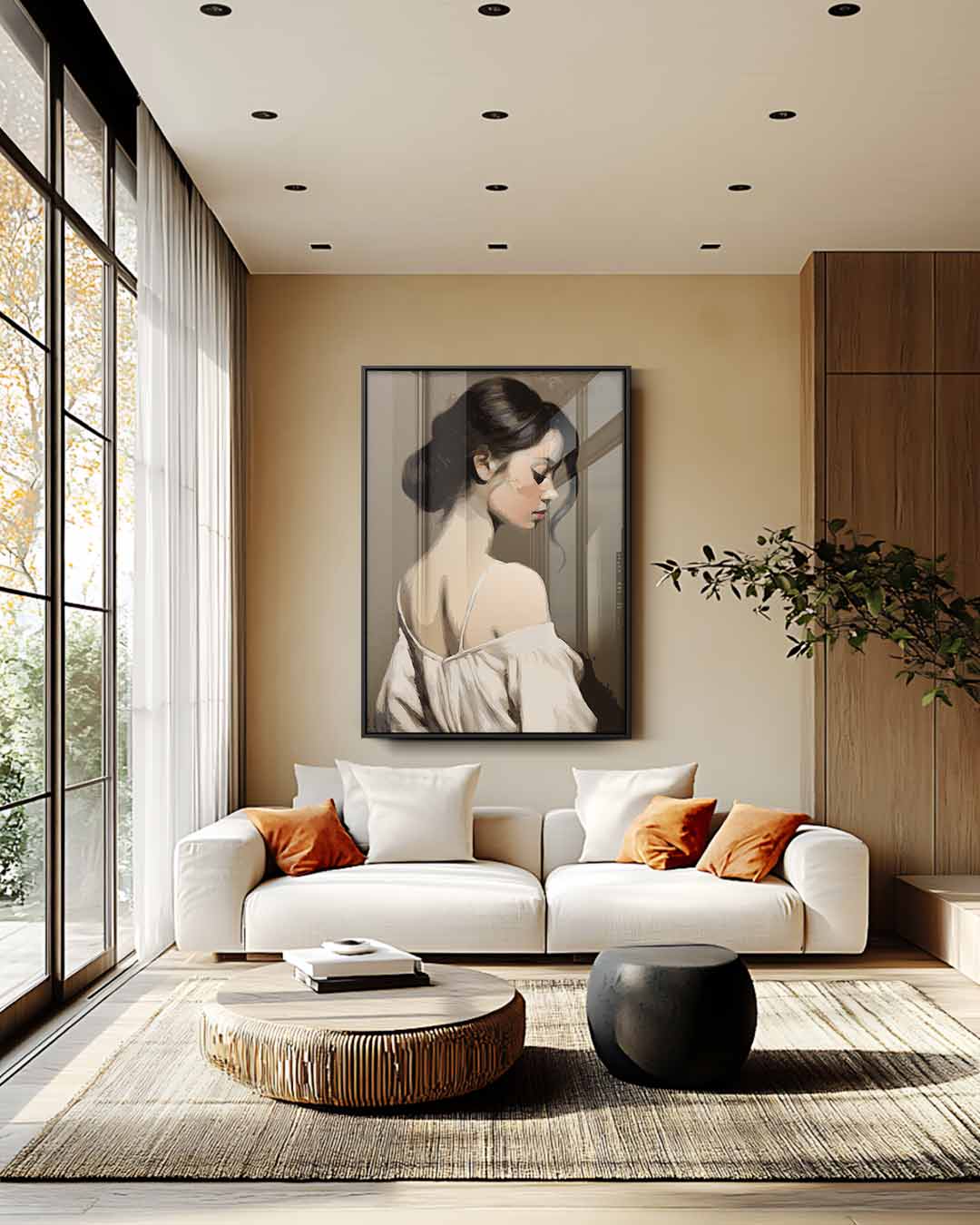 Elegant Zijaanzicht Portret Kunstwerk-canvas-dibond-plexiglas-wanddecoratie-WallArtistic