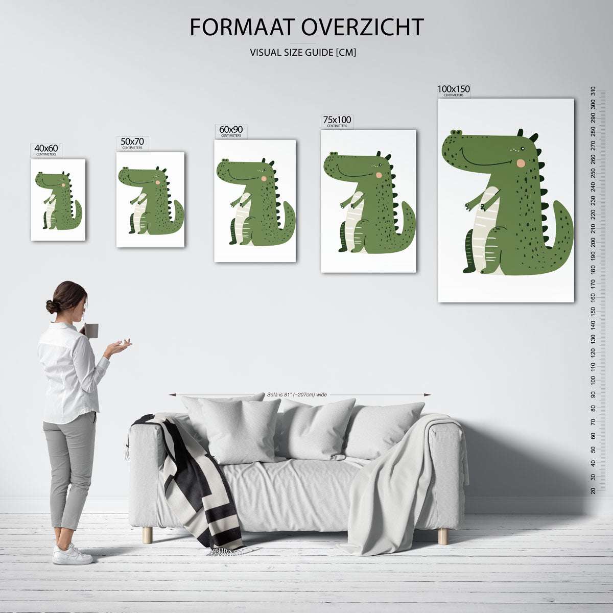 Vrolijke krokodil illustratie Kunstwerk