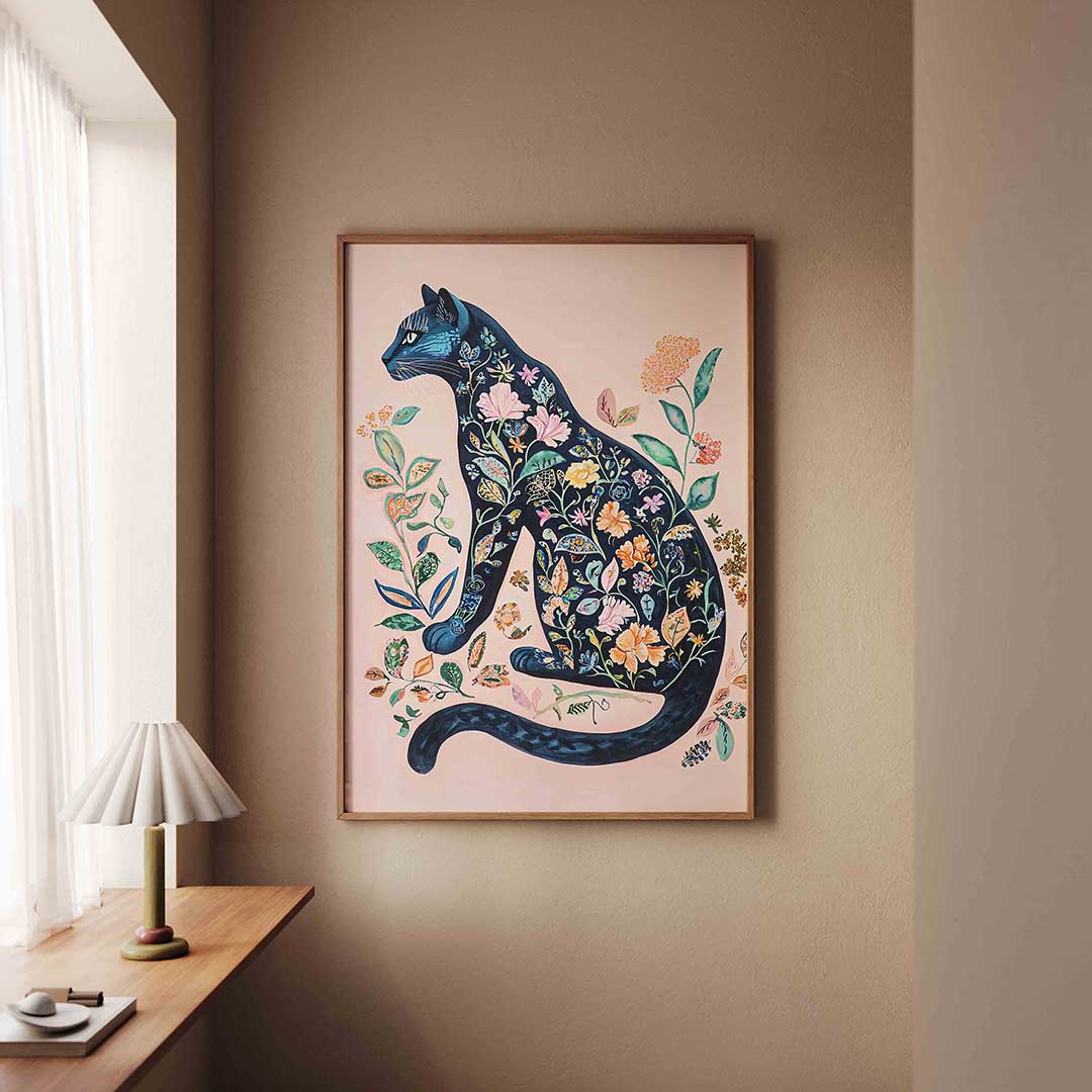 Bloemenkat Poster