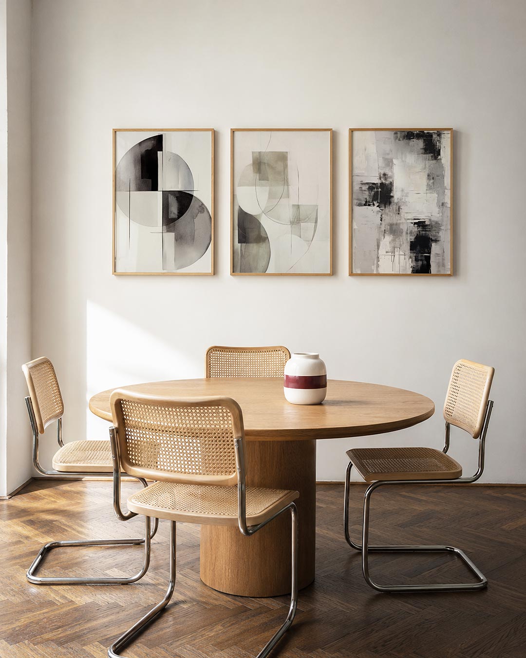 Zwart wit cirkelspel Posterset