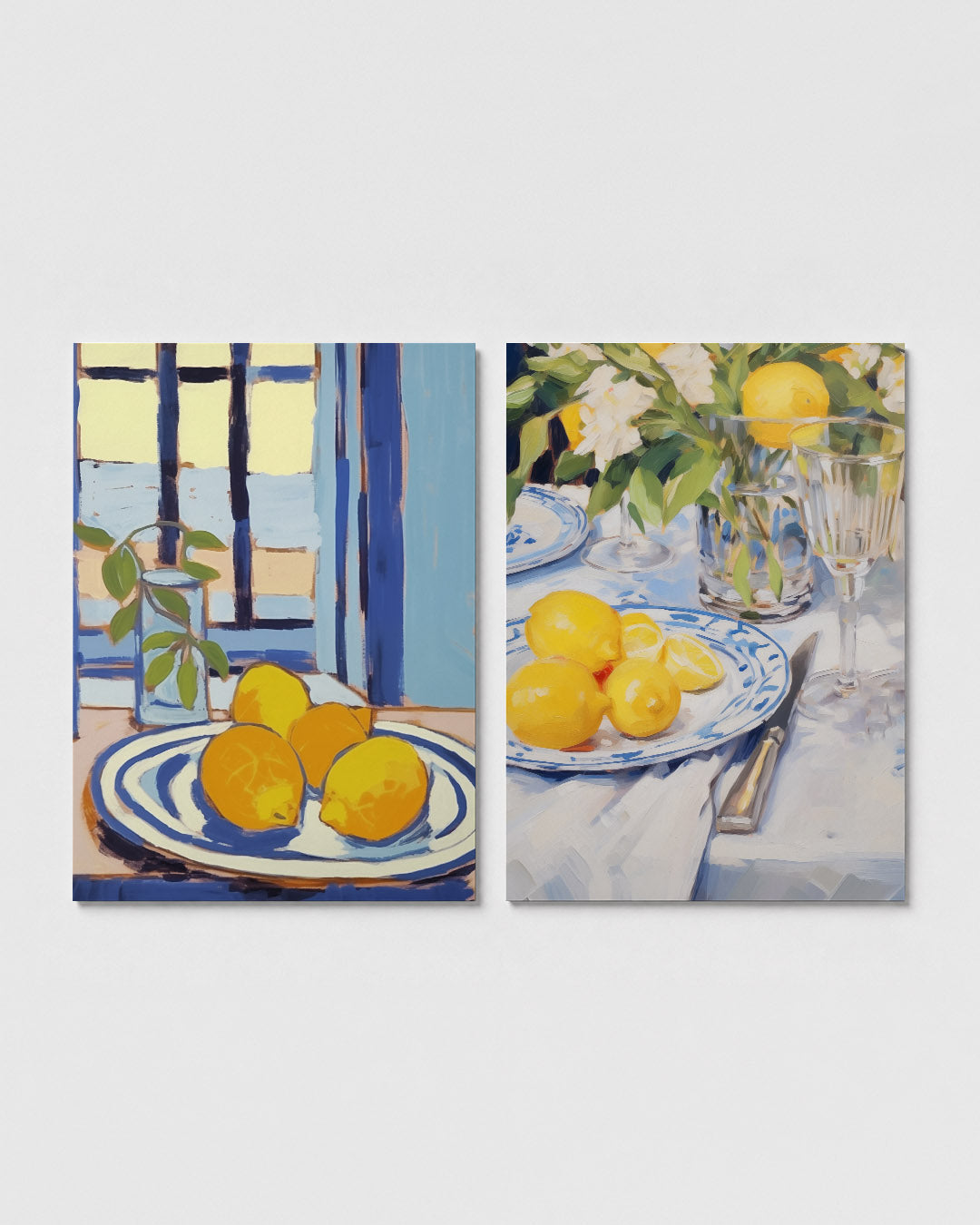 Citroenen en lijnen Posterset