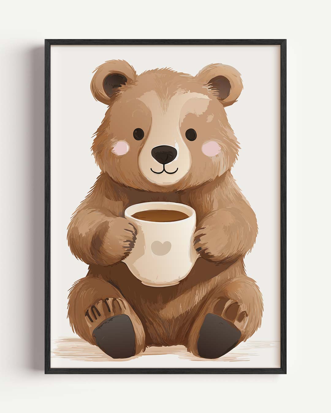 Schattige Berenposter met Koffie Poster-WallArtistic