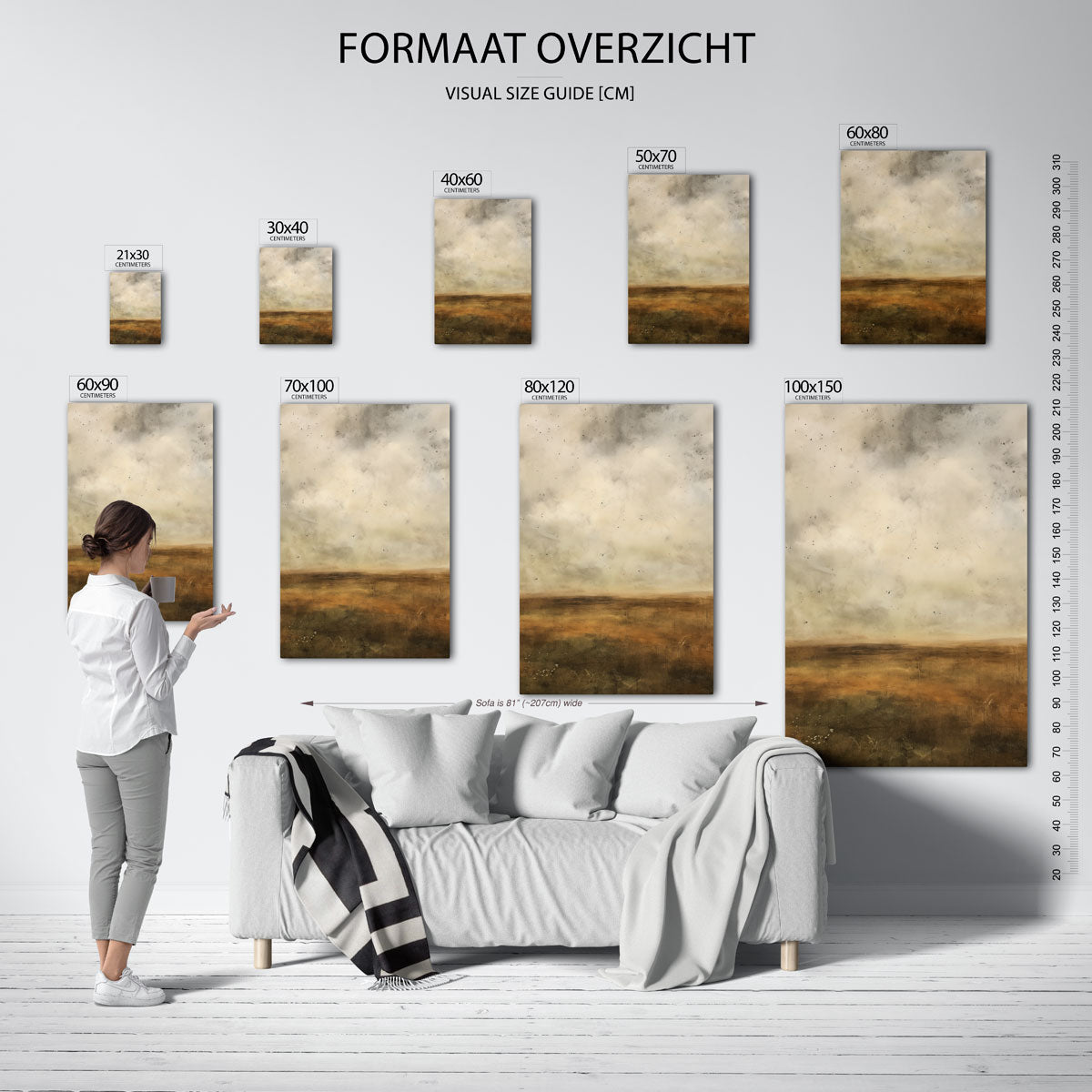 Landschap met wolken Poster