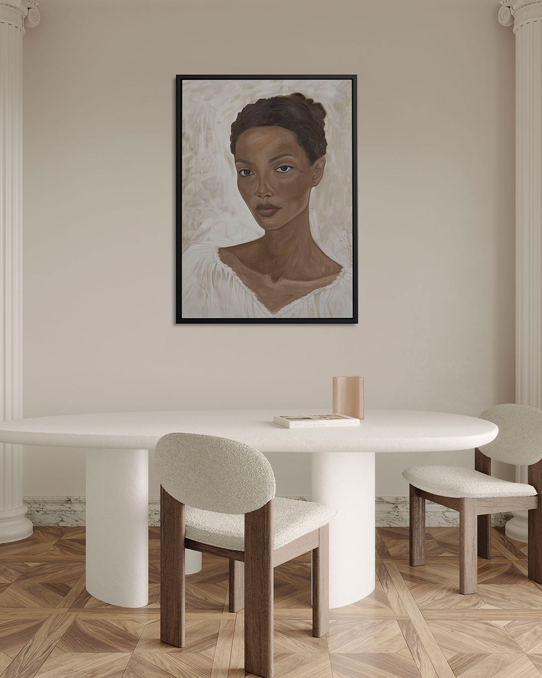 Portret in aardetinten Kunstwerk
