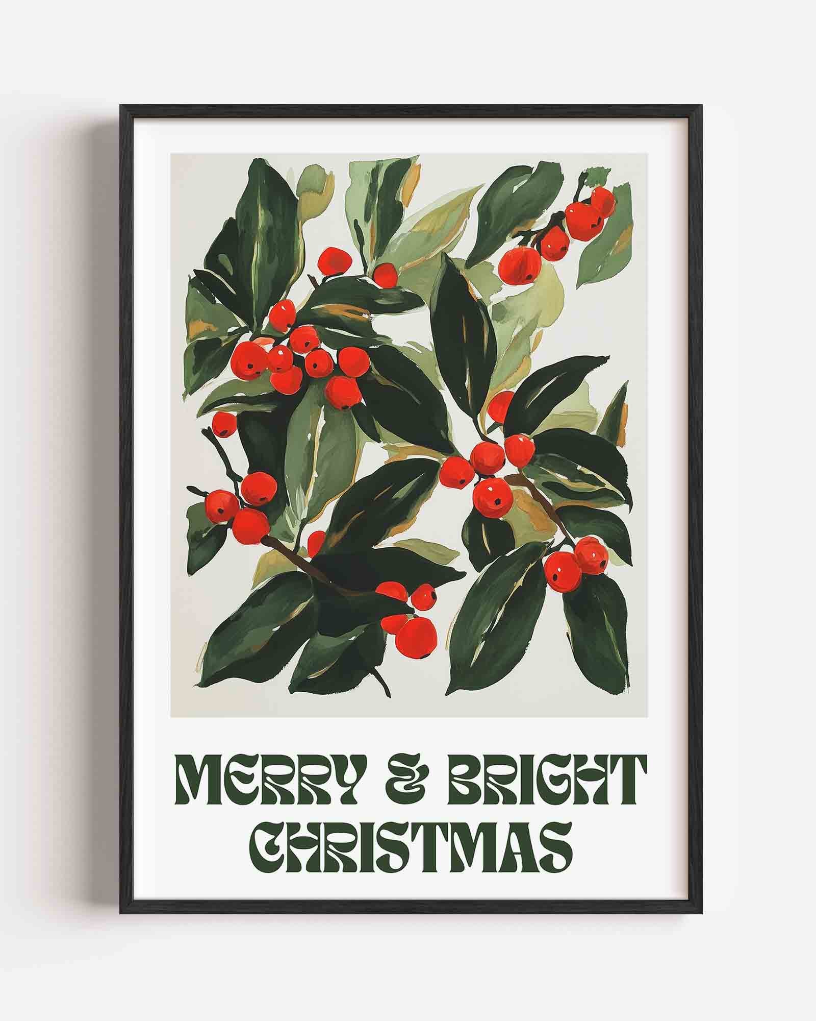 Groene bladeren en rode bessen Poster