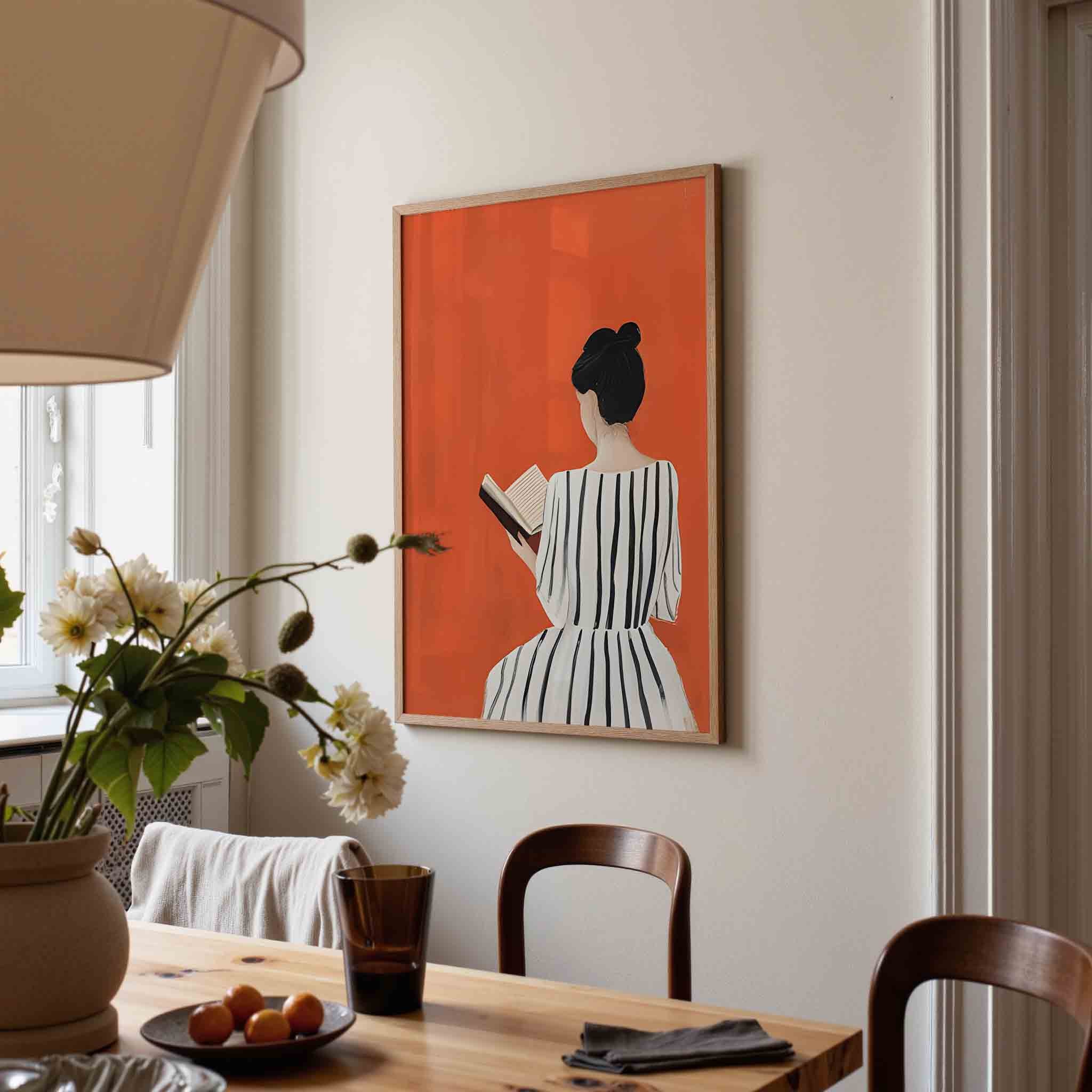 Vrouw met boek Poster