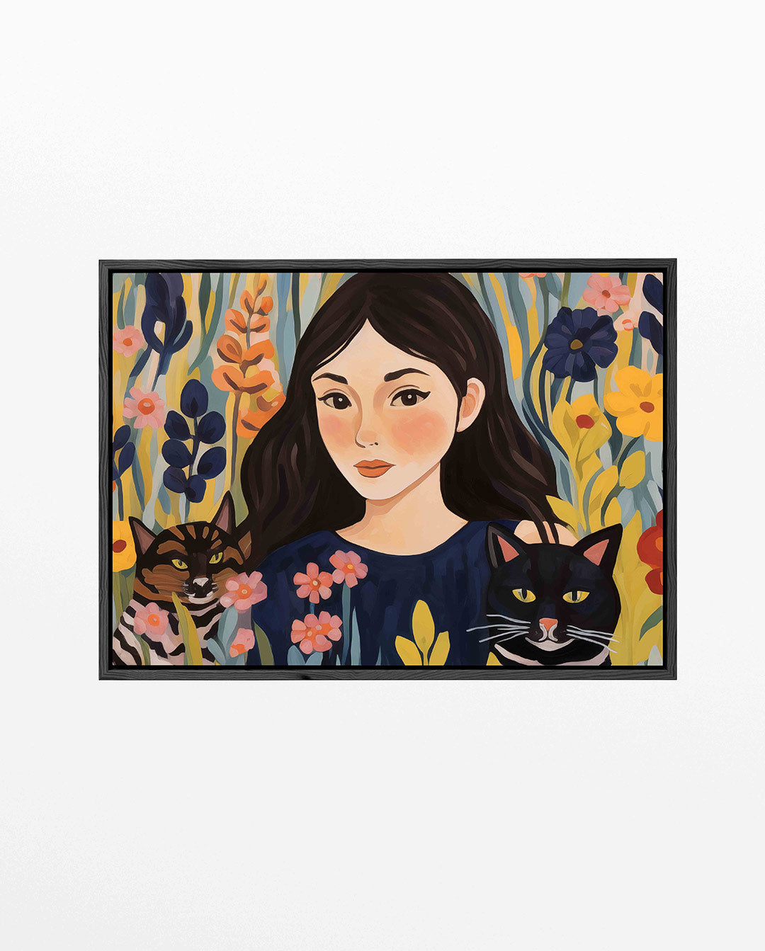 Vrouw met katten Kunstwerk