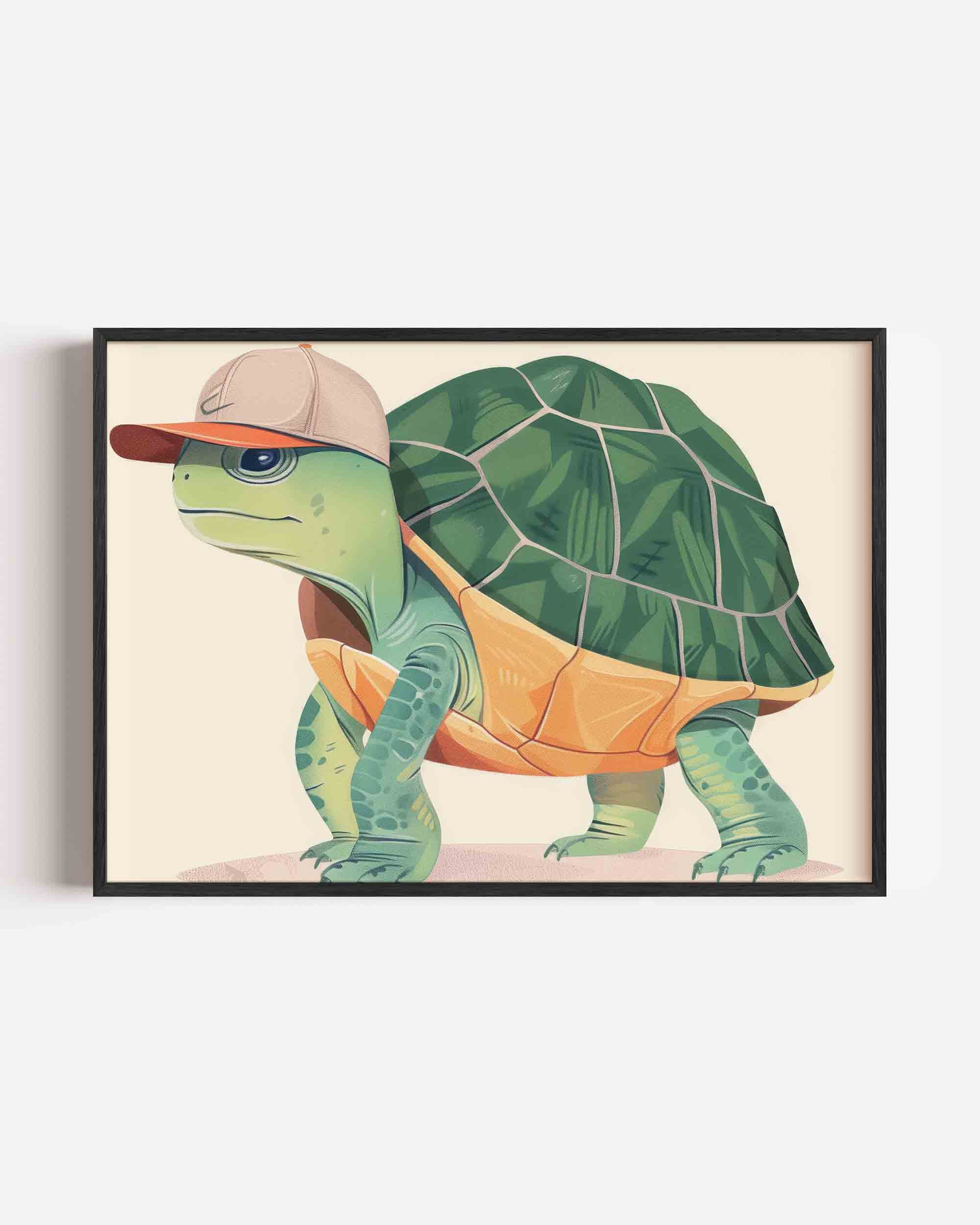 Schildpad met pet Poster