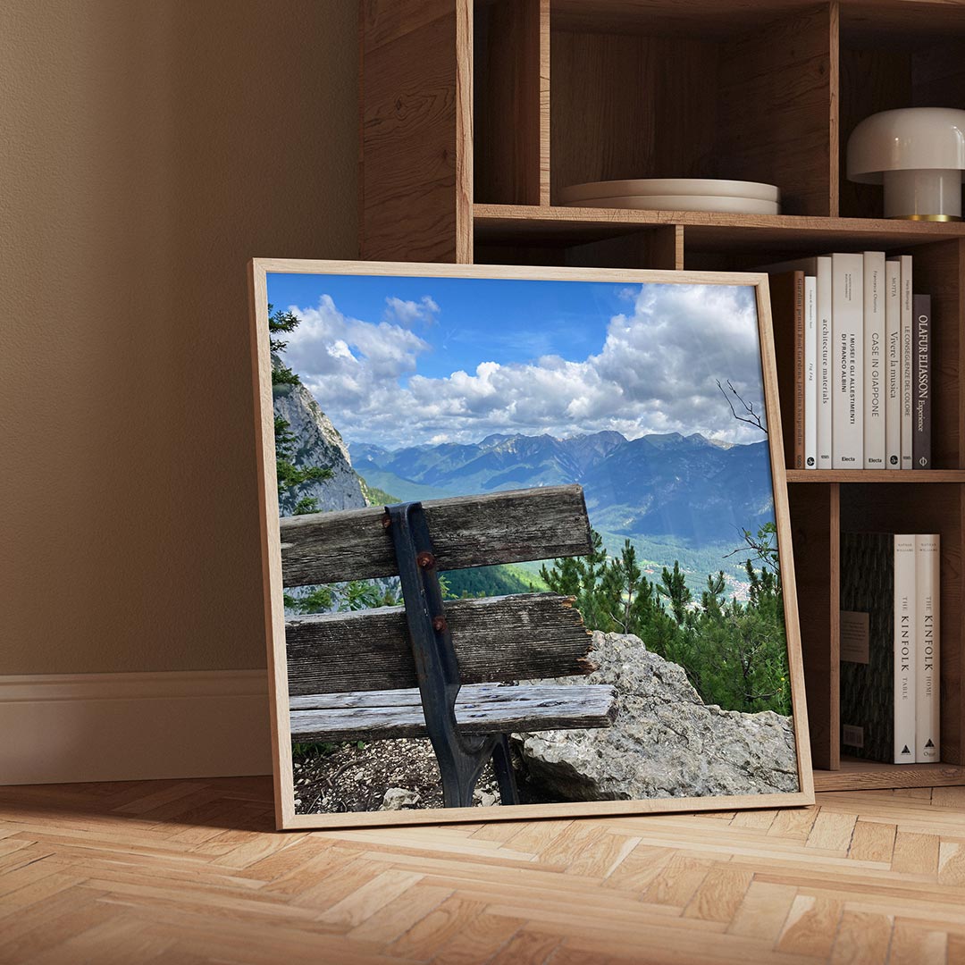 Landschap met bank Poster