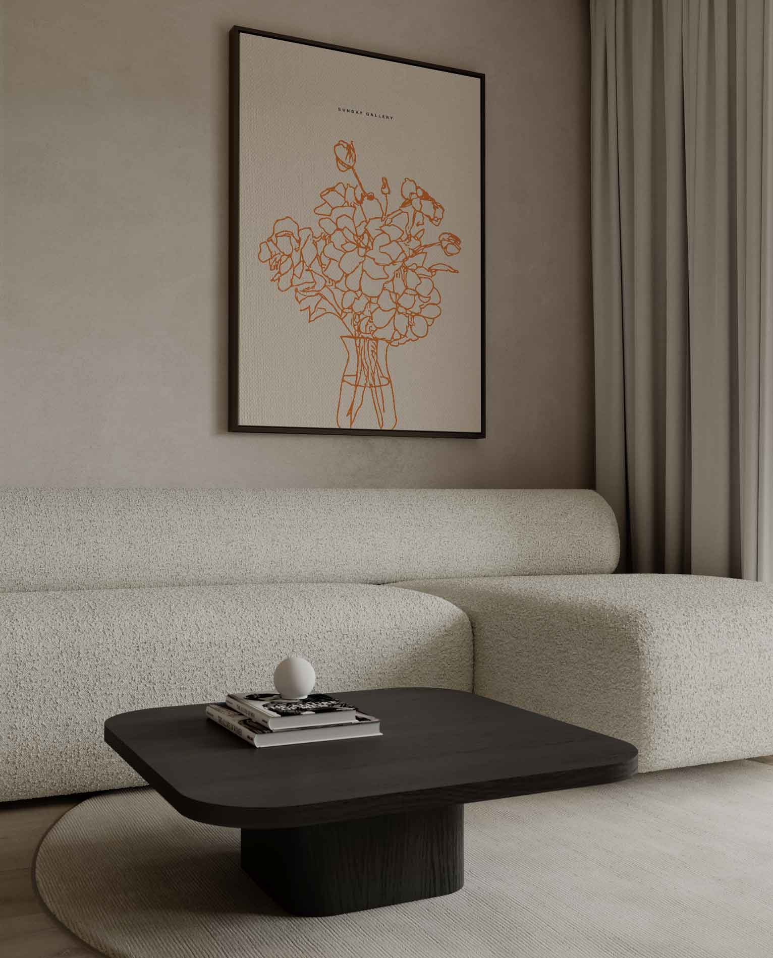 Vrolijk Bloemenboeket Illustratie Kunstwerk-canvas-dibond-plexiglas-wanddecoratie-WallArtistic