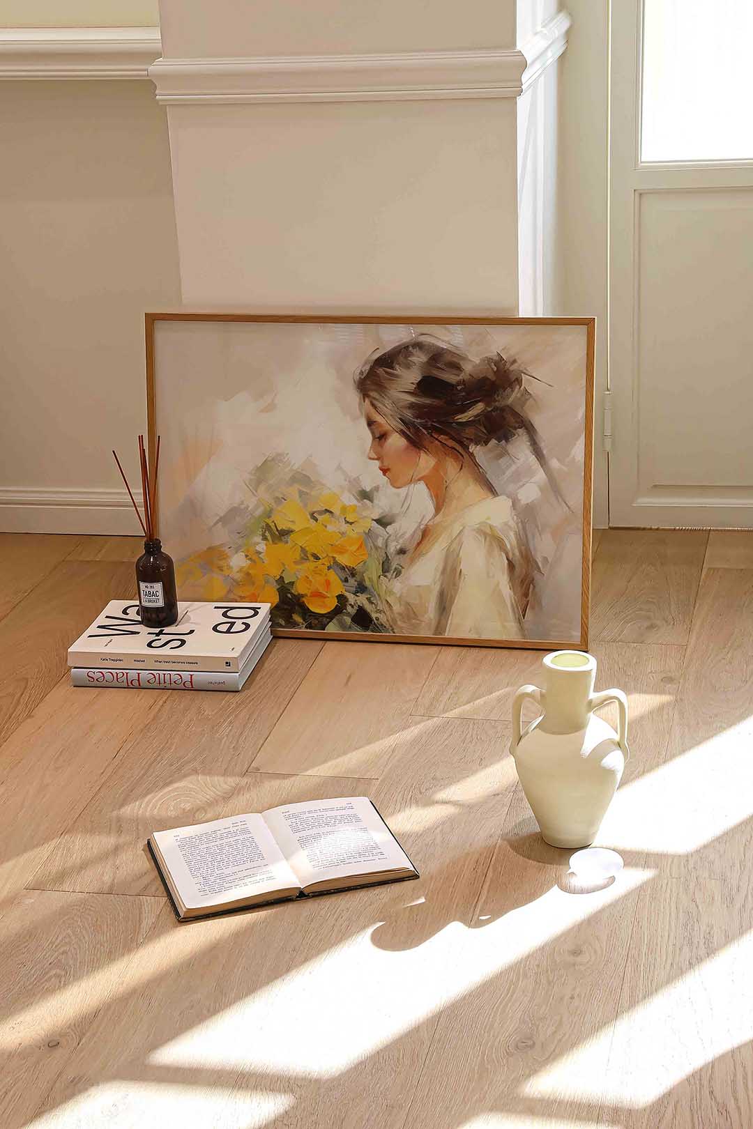 Vrouw met bloemen Poster
