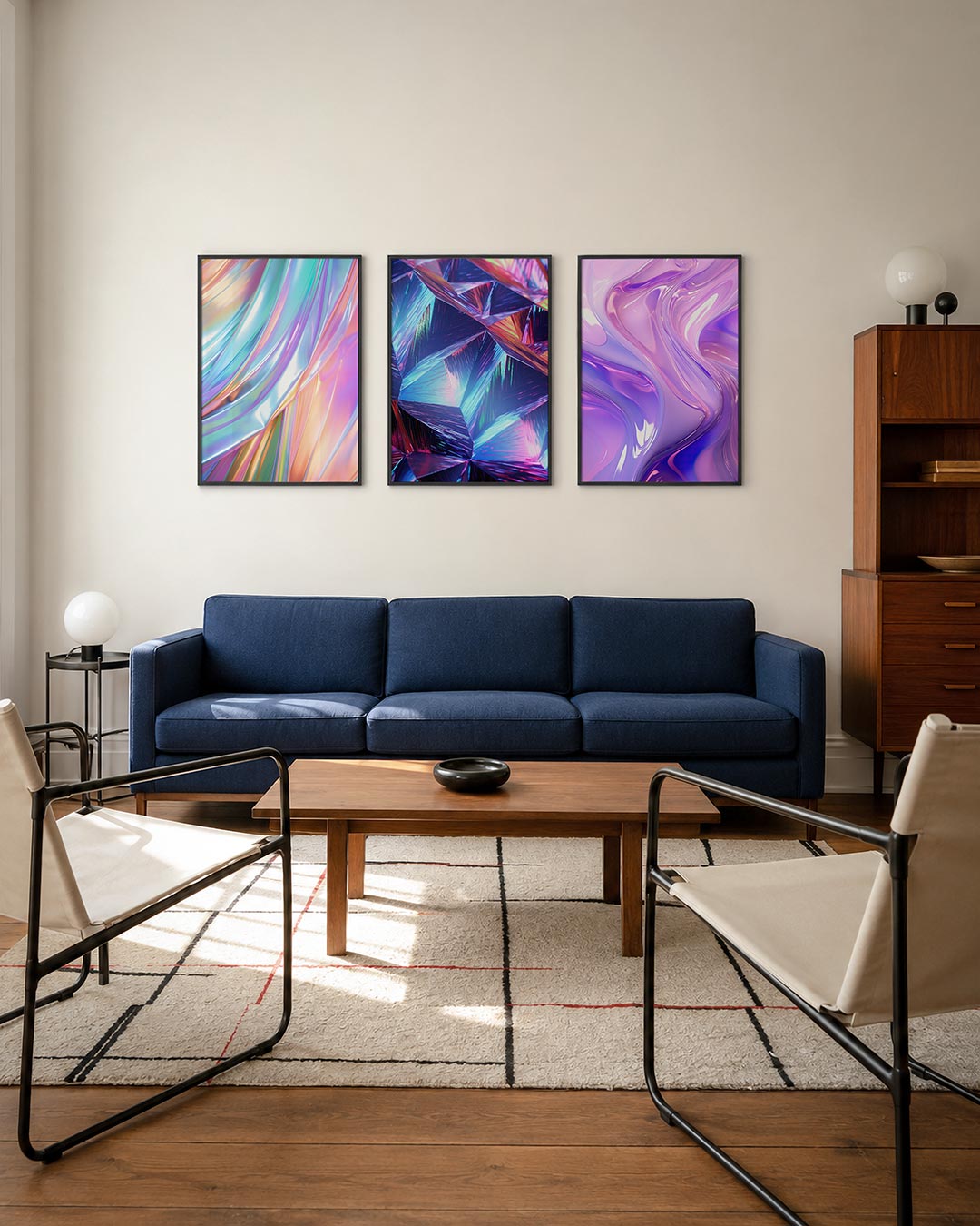 Iridescente kleurslierten Posterset