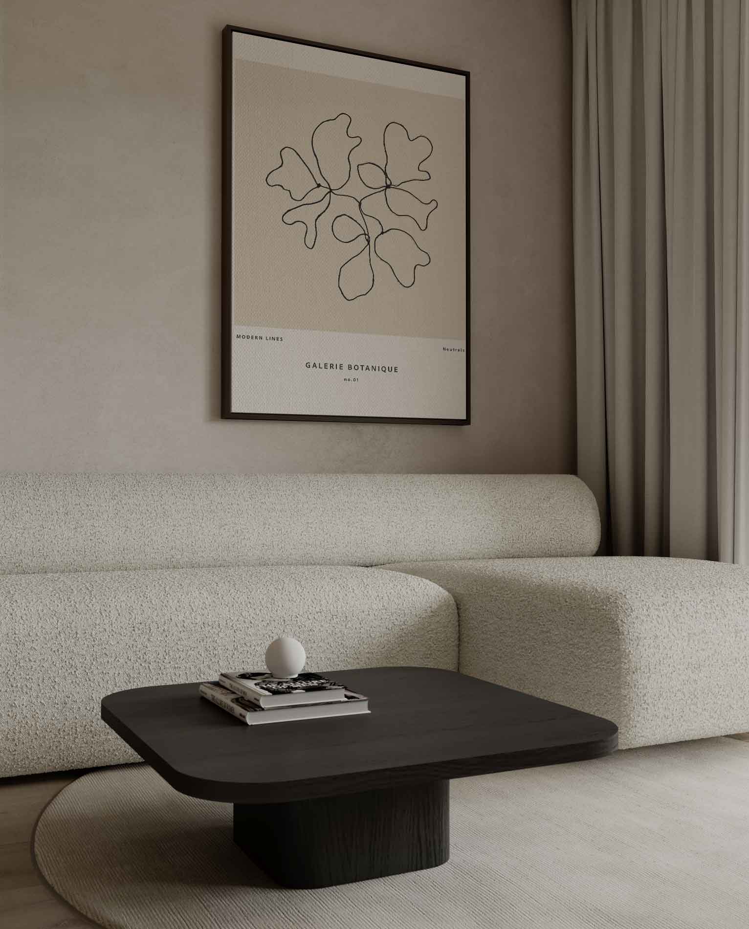 Botanische Lijntekening Kunstwerk-canvas-dibond-plexiglas-wanddecoratie-WallArtistic