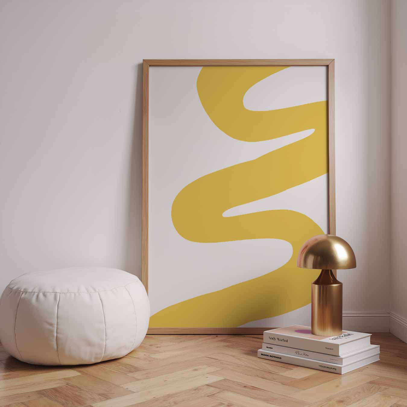 Vrolijke Gele Swirl Poster-WallArtistic