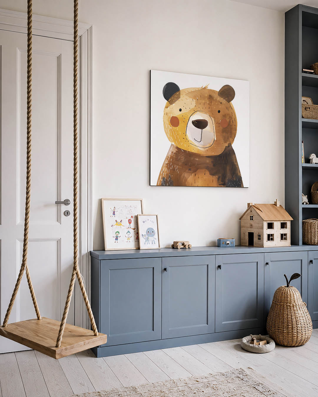 Vrolijke beer illustratie Kunstwerk