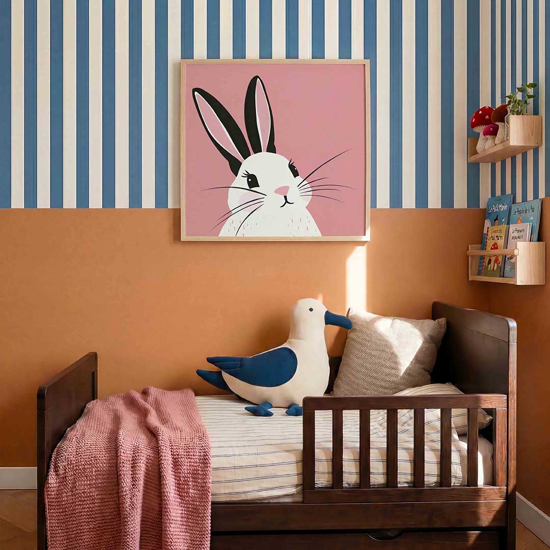 Konijn op roze Poster