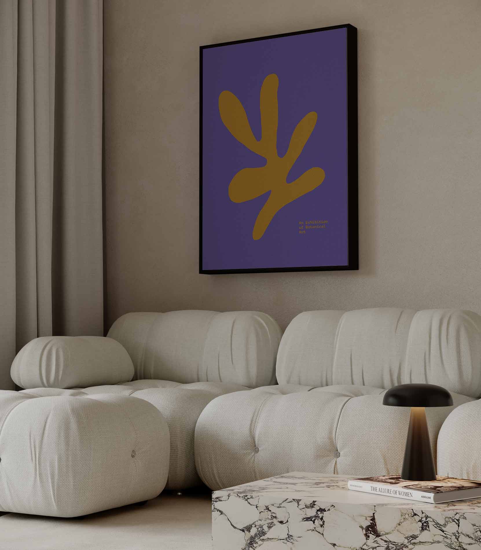 Moderne Botanische Abstractie Kunstwerk-canvas-dibond-plexiglas-wanddecoratie-WallArtistic