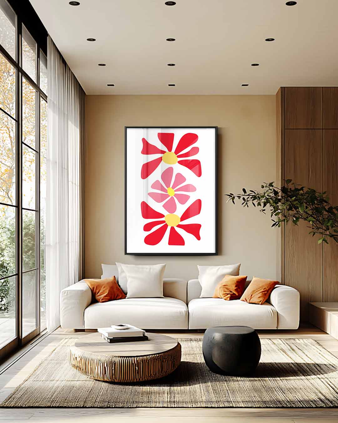Vrolijke Bloemenpracht Kunstwerk-canvas-dibond-plexiglas-wanddecoratie-WallArtistic