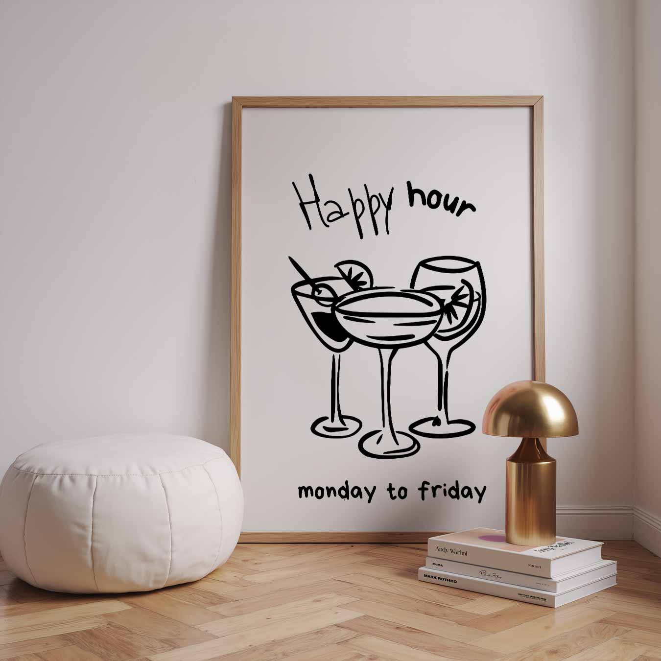 Happy Hour Cocktails Poster-WallArtistic