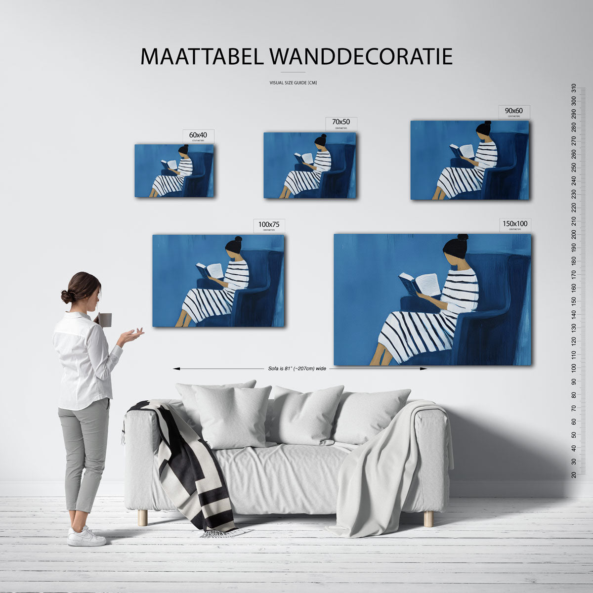 Lezende vrouw Kunstwerk