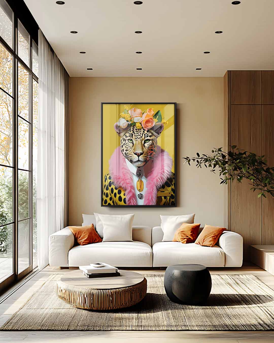 Trendy Leopard Portrait Artwork