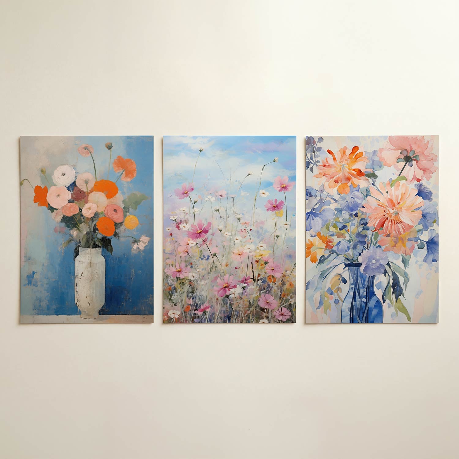 Bloemen en vaas Posterset