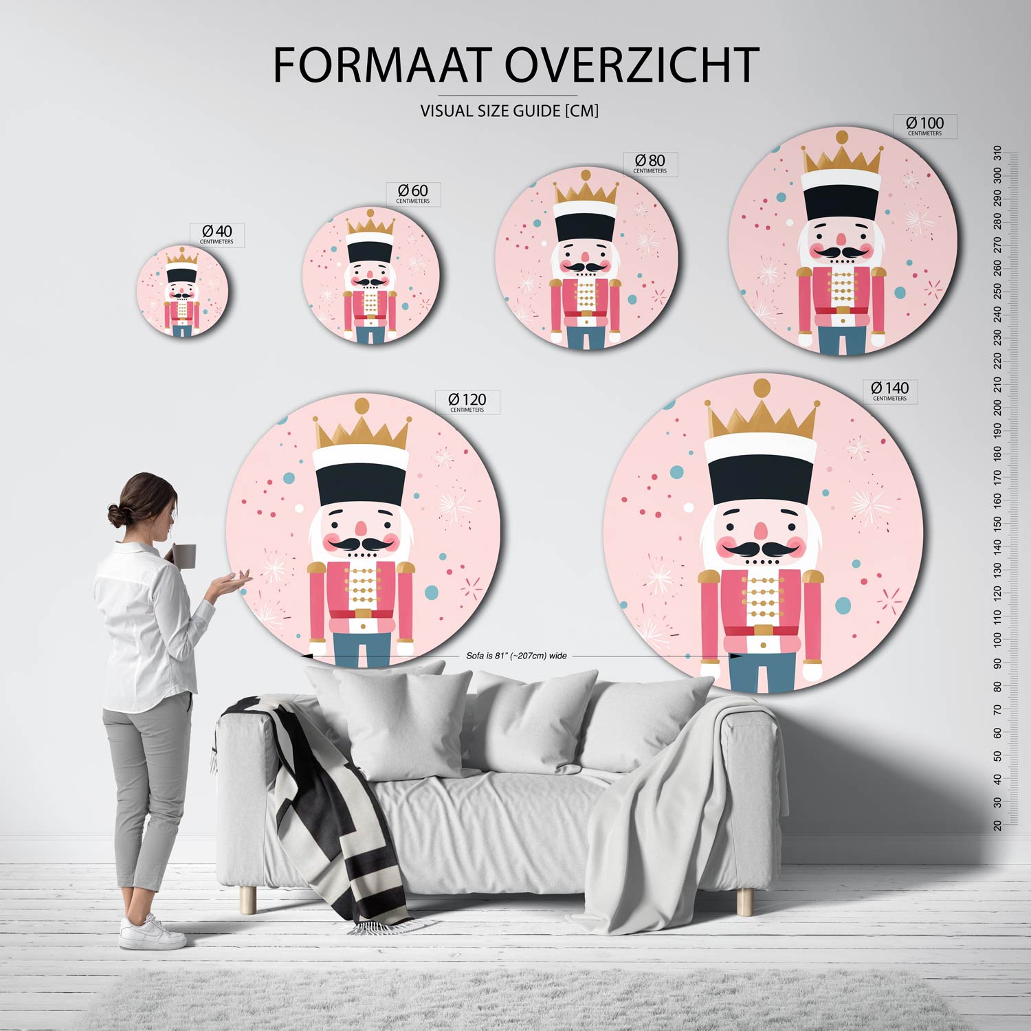 Speelse notenkraker Muurcirkel