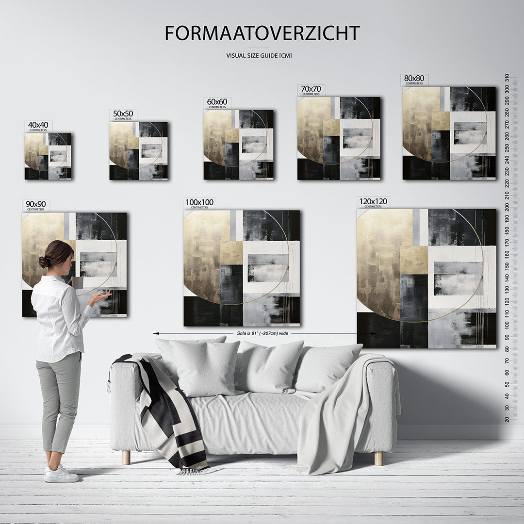Geometrische vormen compositie Kunstwerk